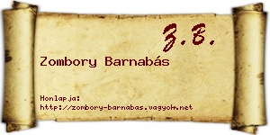 Zombory Barnabás névjegykártya